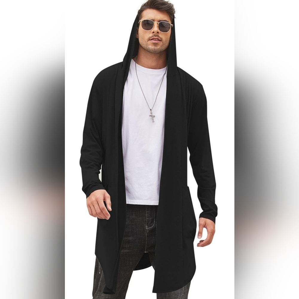 Men's Elegant Black Cardigan Sweater